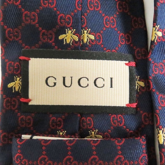 Gucci Silk Bee Logo Neck Tie - Picture 6 of 7